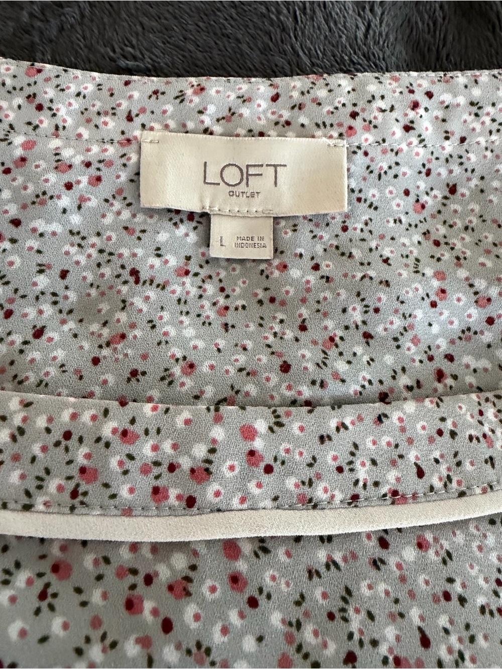 LOFT Floral Print Blouse in White and Pink